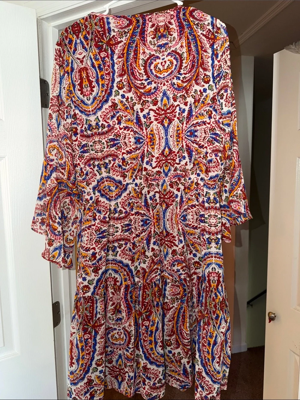 Chaya Multicolor Paisley Midi Dress with V-Neck